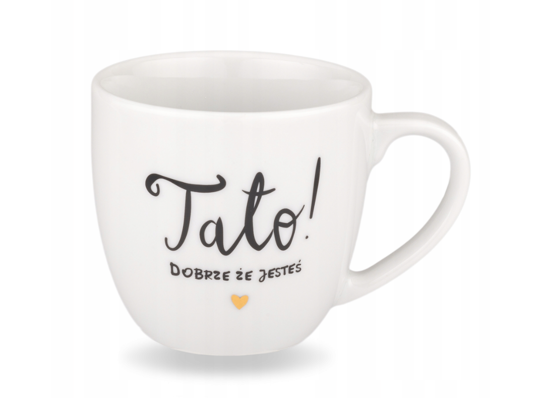 Biały kubek porcelanowy 300 ml - Tato dobrze, że jesteś