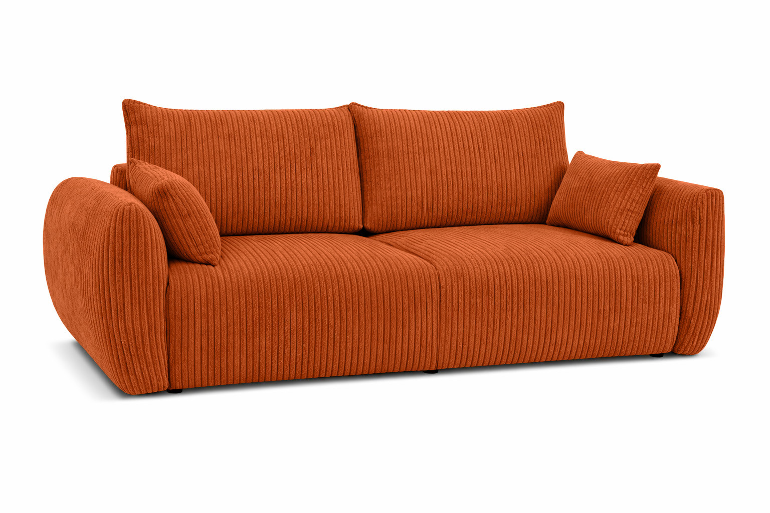 Sofa z funkcją spania i pojemnikiem, sztruks Poso, Miedziany, Zephira