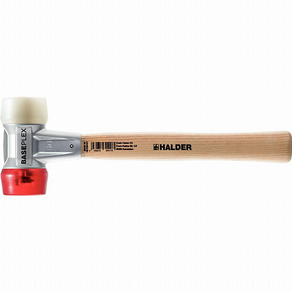 Maillet BASEPLEX 3968.025, embouts nylon/acétate, boîtier zinc moulé, manche bois D25 mm