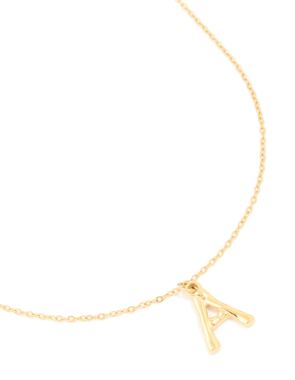 Waterproof Gold Plated Stainless Steel Bamboo Letter A Necklace