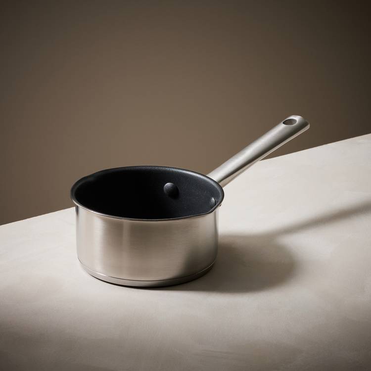 Habitat 14cm Brushed Stainless Steel Milk Pan