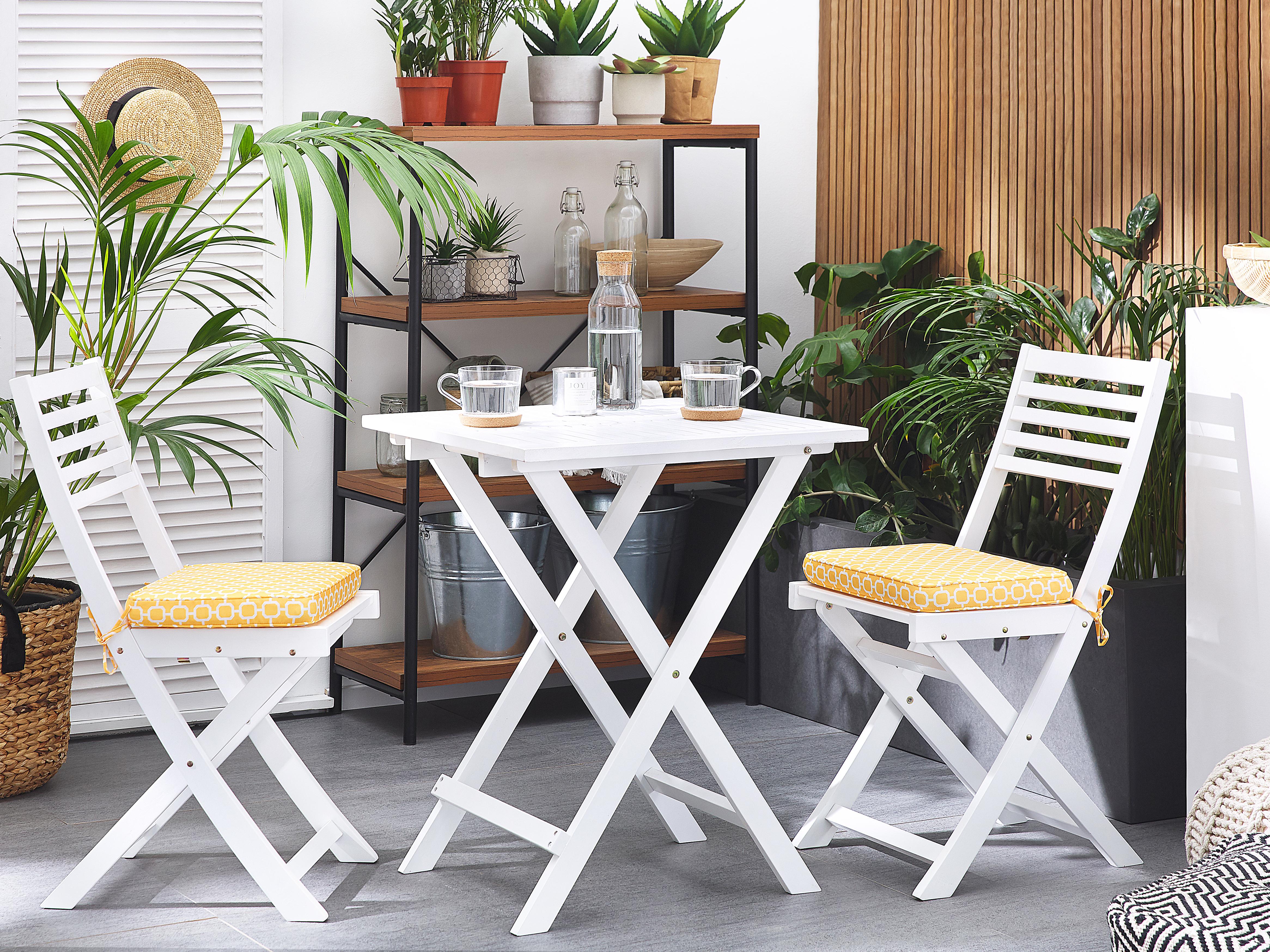 Set of 2 Garden Chair Cushions FIJI 29 x 38 cm Yellow