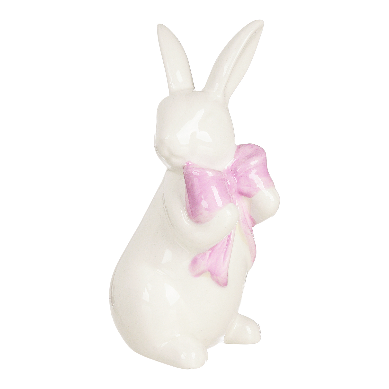 Deko-Figur Hase & Schleife Rosa,B 75 x H 130 x T 70 mm