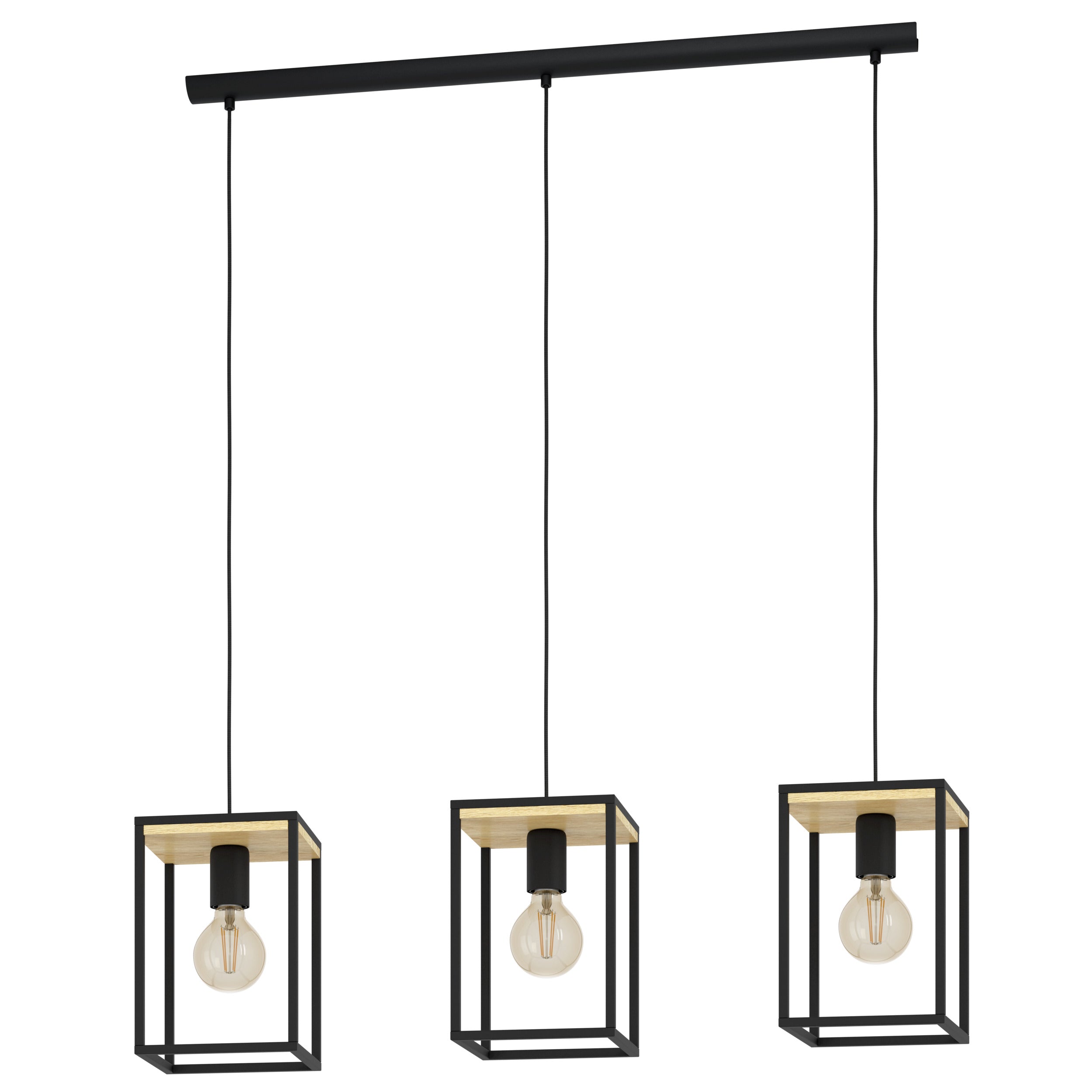 EGLO hanglamp Libertad - e27 - 88 cm - zwart/bruin