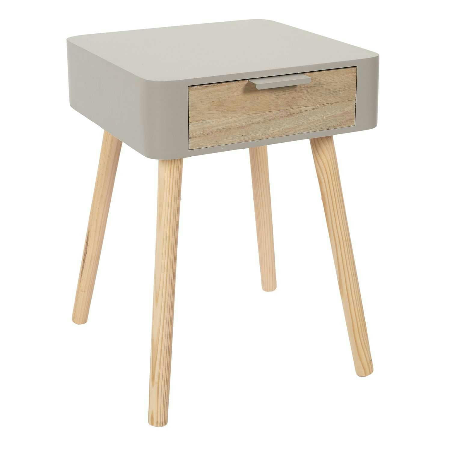 - Table de chevet 1 tiroir en mdf taupe