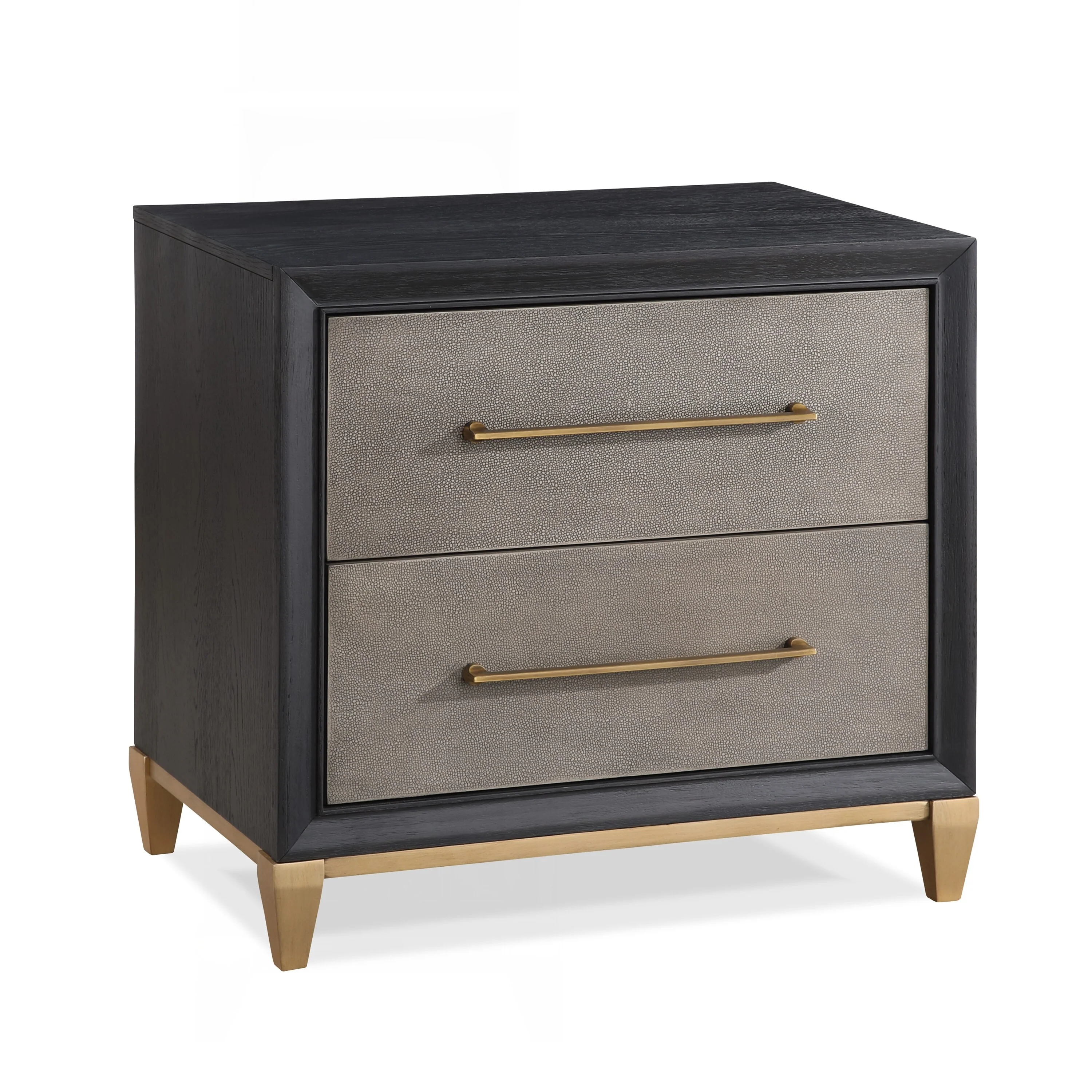 Sophisticated Nightstand with Two Drawers and Stylish Tapered Legs for Bedroom