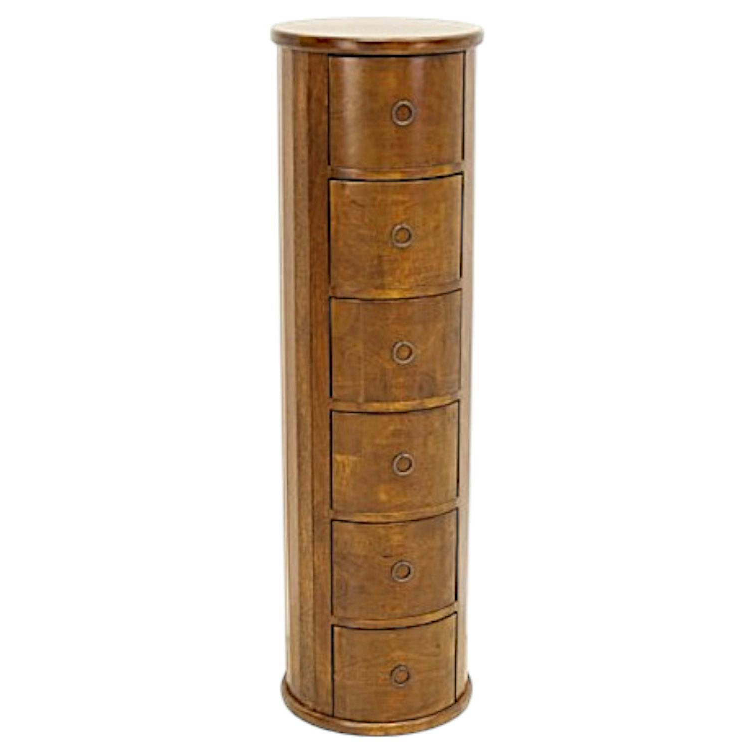 Colonne DVD 6 tiroirs hévéa 109cm TRADITION