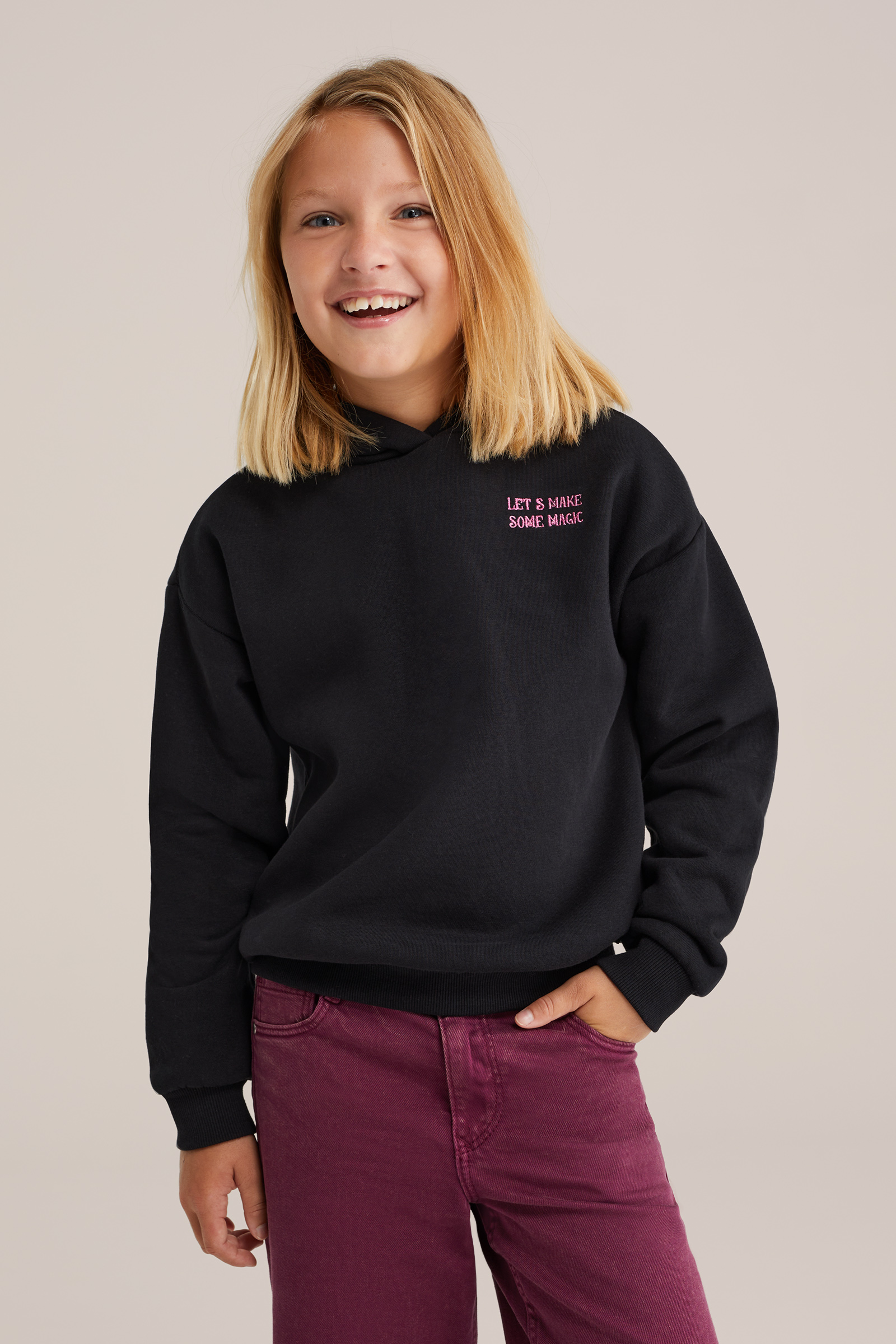 Meisjes oversized hoodie met print