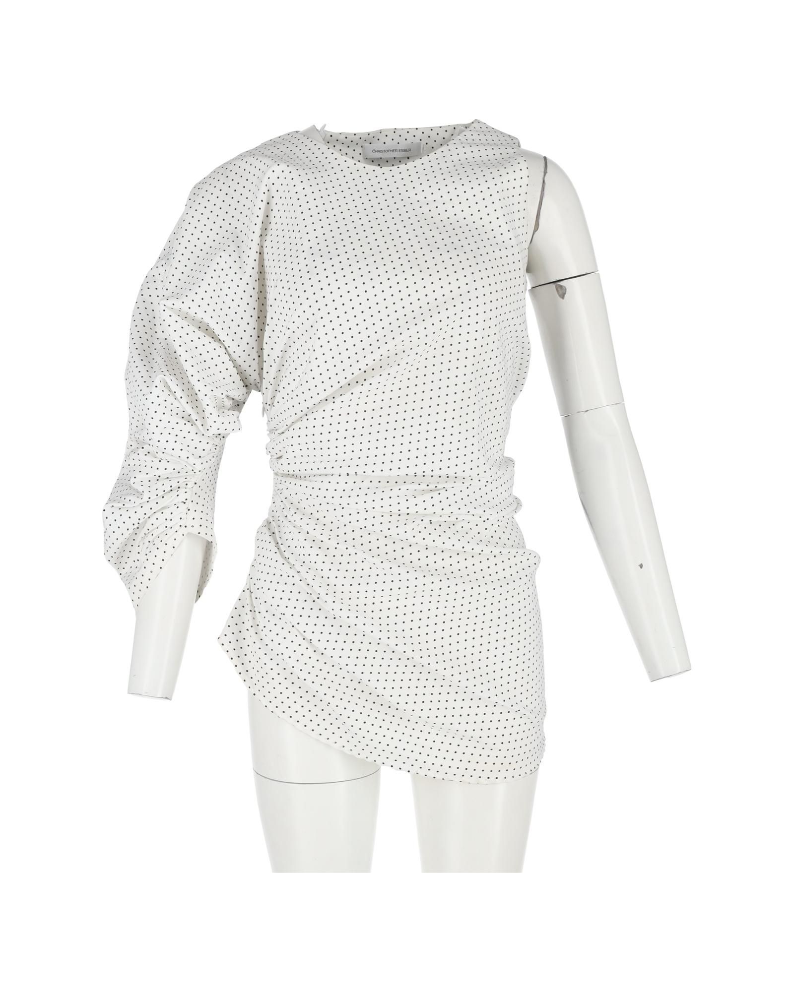 Christopher Esber Preloved OneShoulder Polka Dot Top Wo - White Blouses