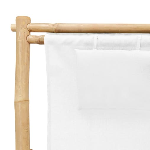 NNEVL Deck Chair Bamboo and Canvas Cream White