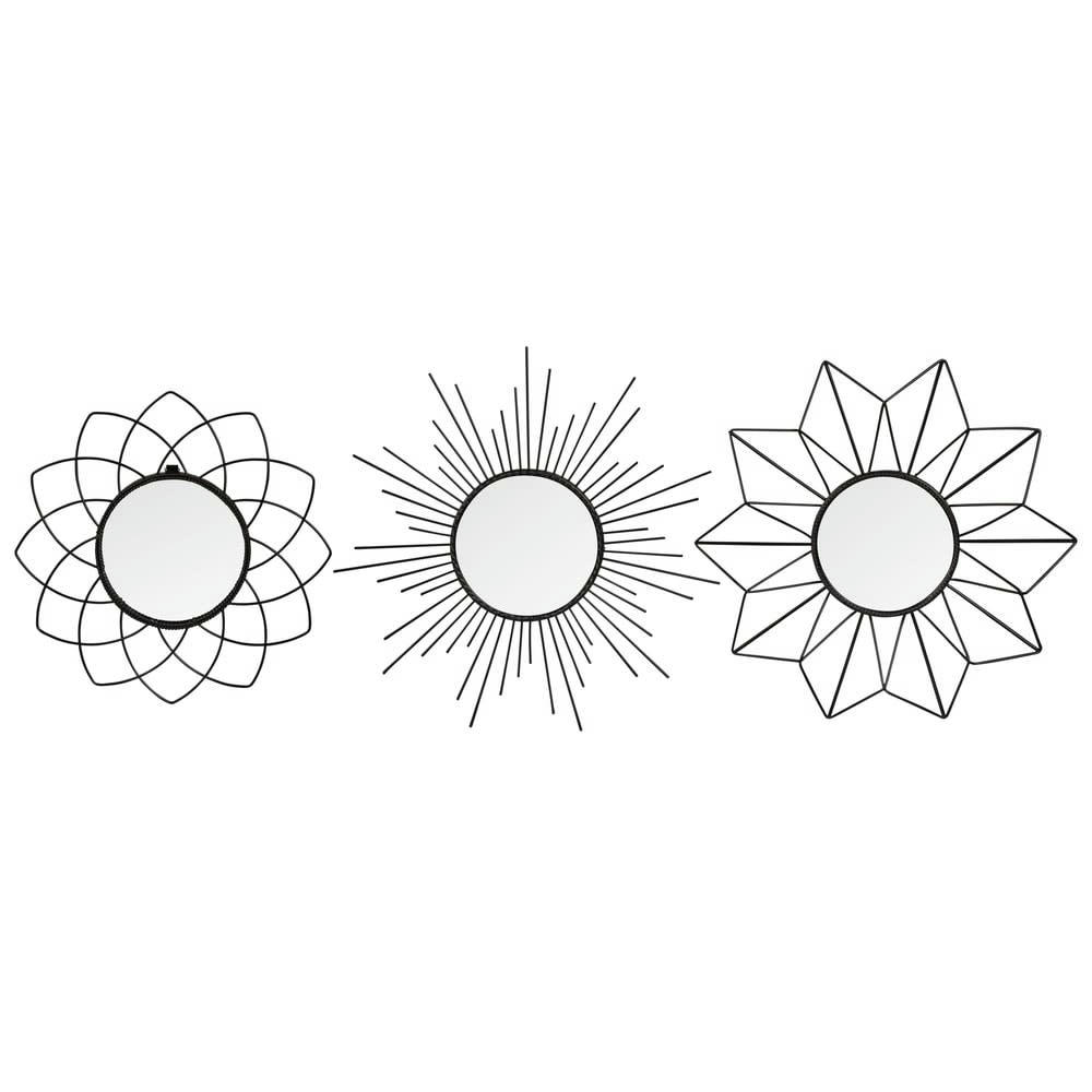 SUZI - Ensemble de 3 miroirs ronds en métal D25