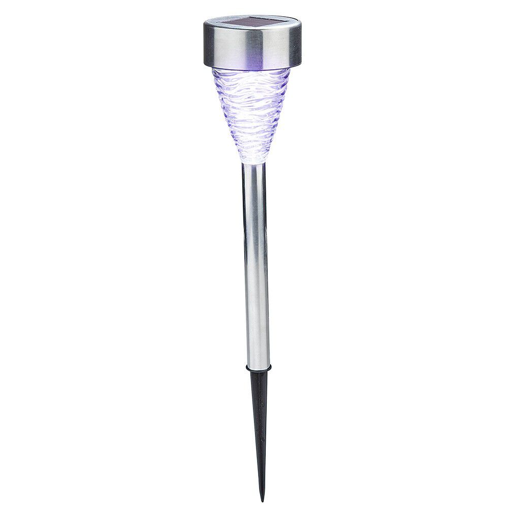 Borne solaire led à planter en inox argent ou or