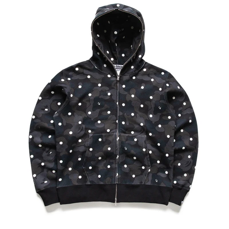 A Bathing Ape ABC Dot Shark Full Zip Hoodie - Black