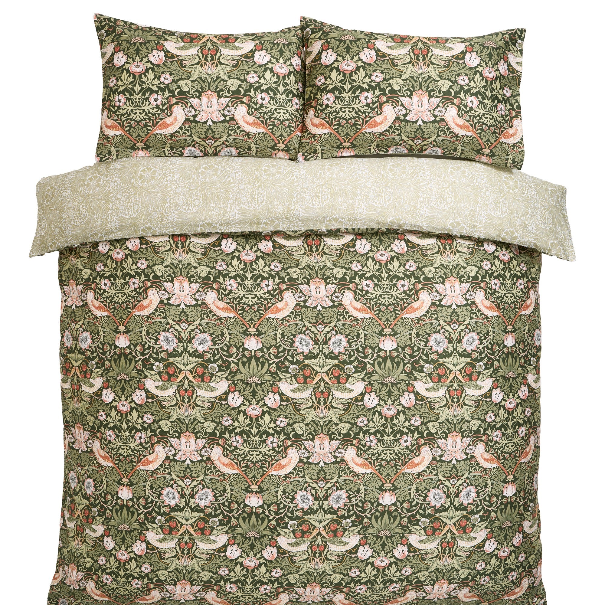 William Morris at Home Dekbedovertrek tweepersoons Strawberry Thief Nettle 200 x 200cm