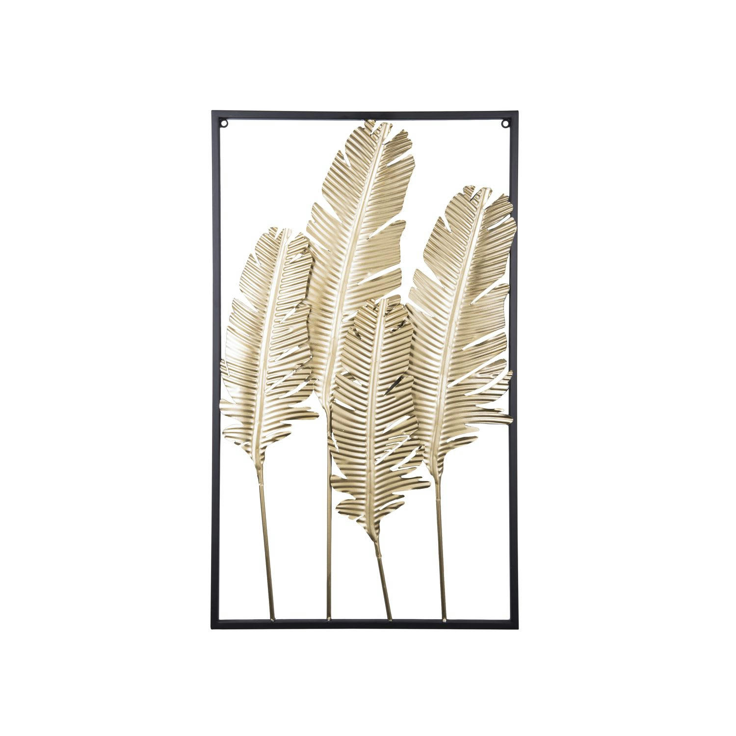 FEATHERS - Décoration murale design métal l. 53 x l. 89 cm noir et