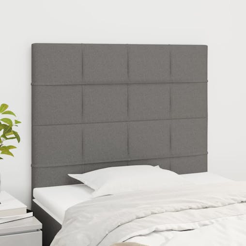 NNEVL Headboards 2 pcs Dark Grey 80x5x78/88 cm Fabric