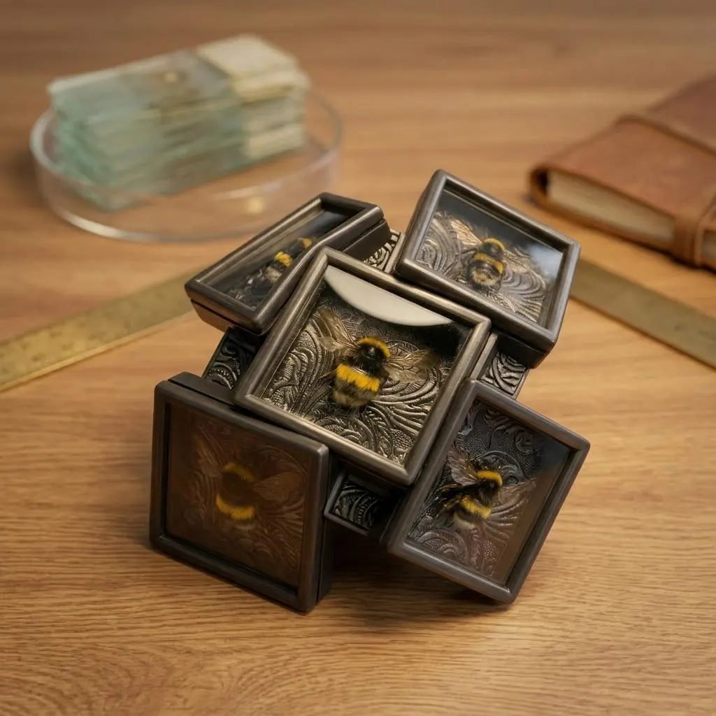 Genuine Bumblebee Specimen Magnet in Resin Frame | Natural History Display | Insect Collector Decor | Science Lover Gift