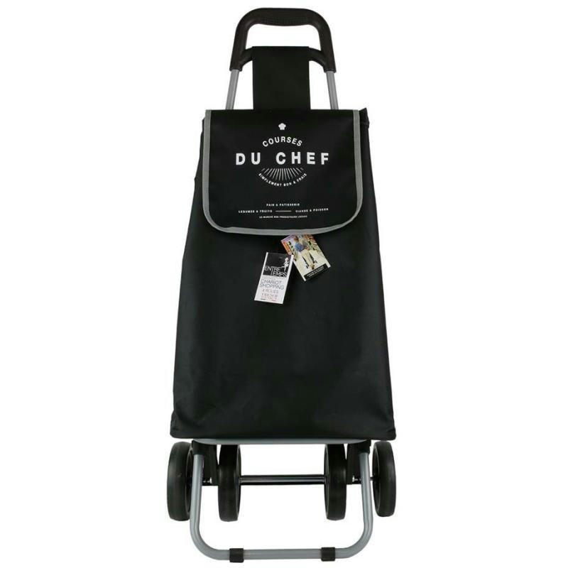 - Chariot de marché courses du chef noir