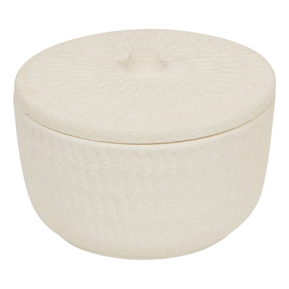 Decorative Box "Sien" White Stoneware (ceramic), D.15.5 cm