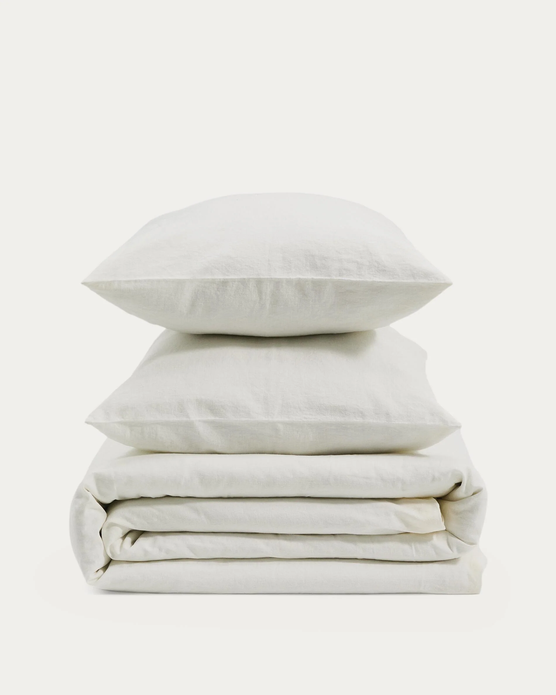 Simmel duvet cover and pillowcase set in ecru linen blend for 90 cm bed