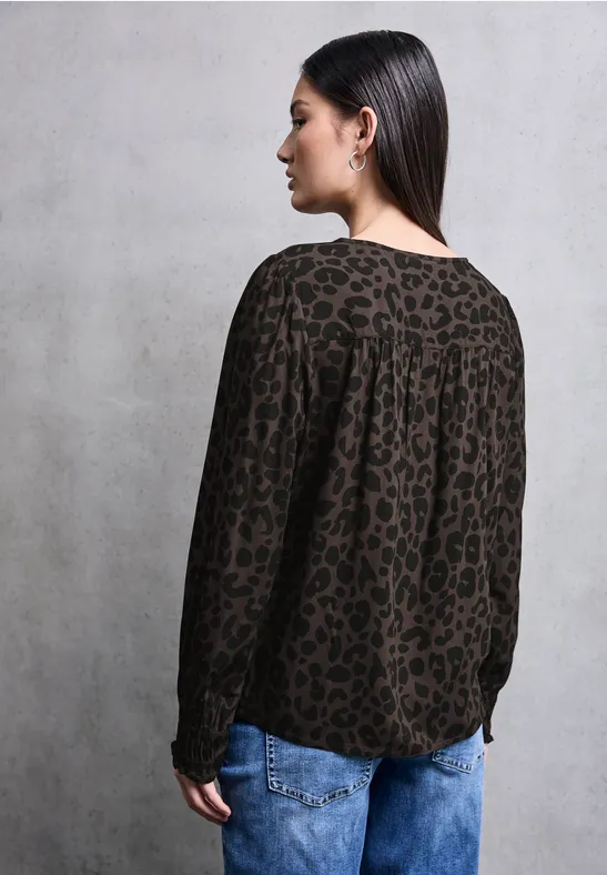 V-Neck Bluse mit Rüschen