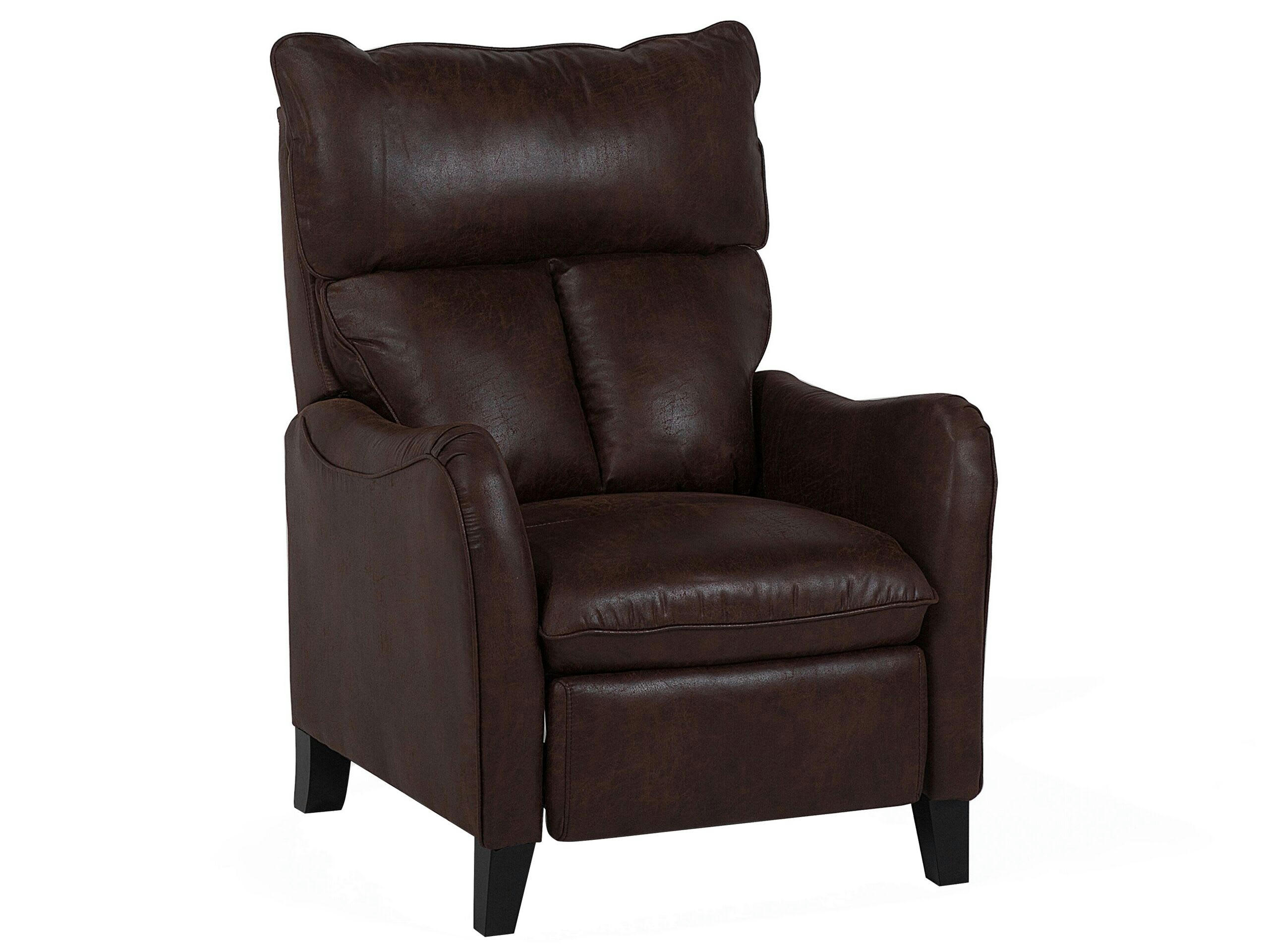 ROYSTON - Fauteuil inclinable en tissu marron