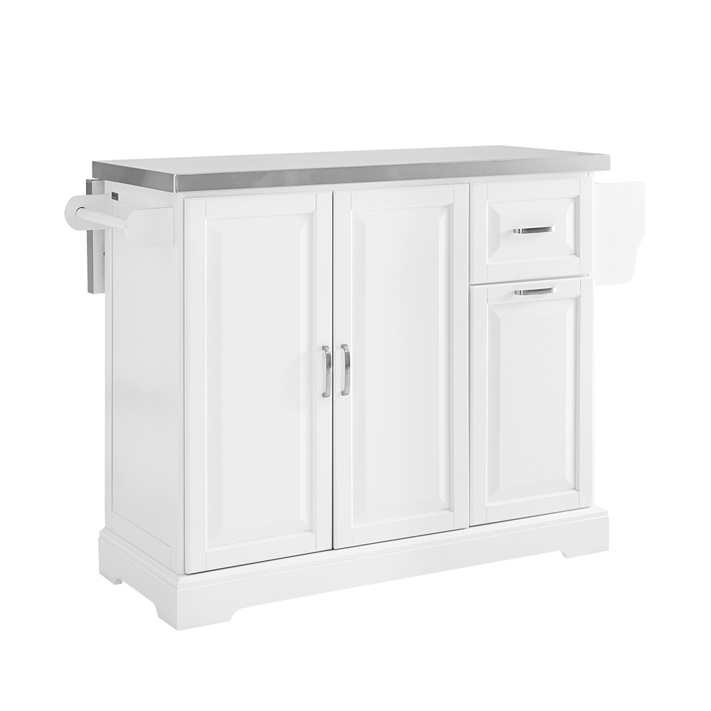 SoBuy Wózek kuchenny z 2 szufladami Biały 130x71x91cm Nowoczesny FKW128-ST
