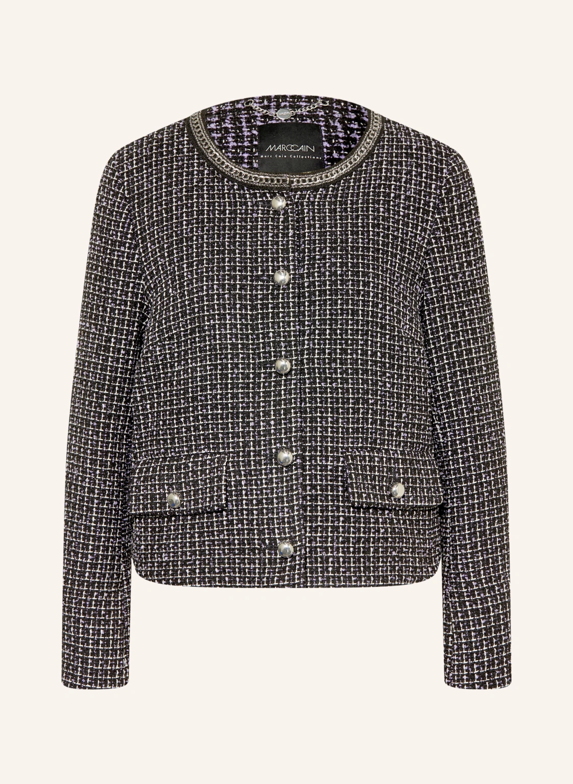 MARC CAIN Kastenjacke aus Tweed mit Schmucksteinen