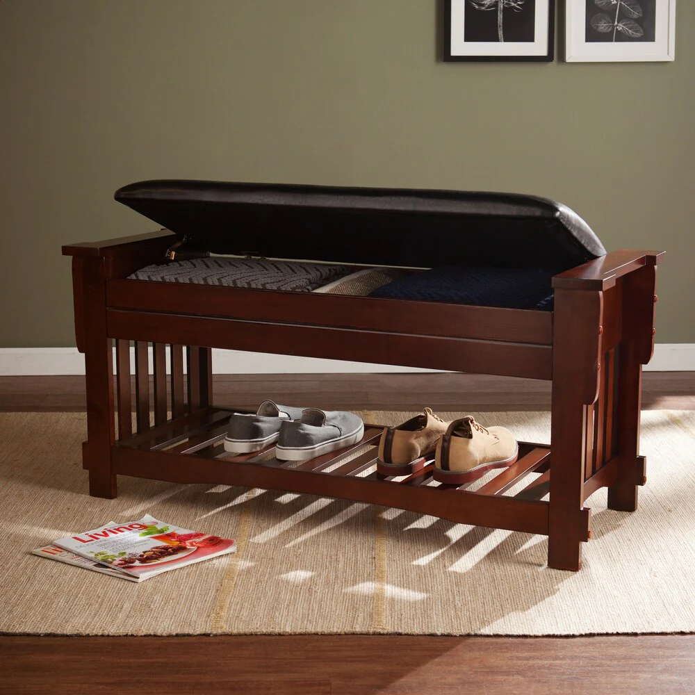 SEI Furniture Blair Mission Storage Seat Bench