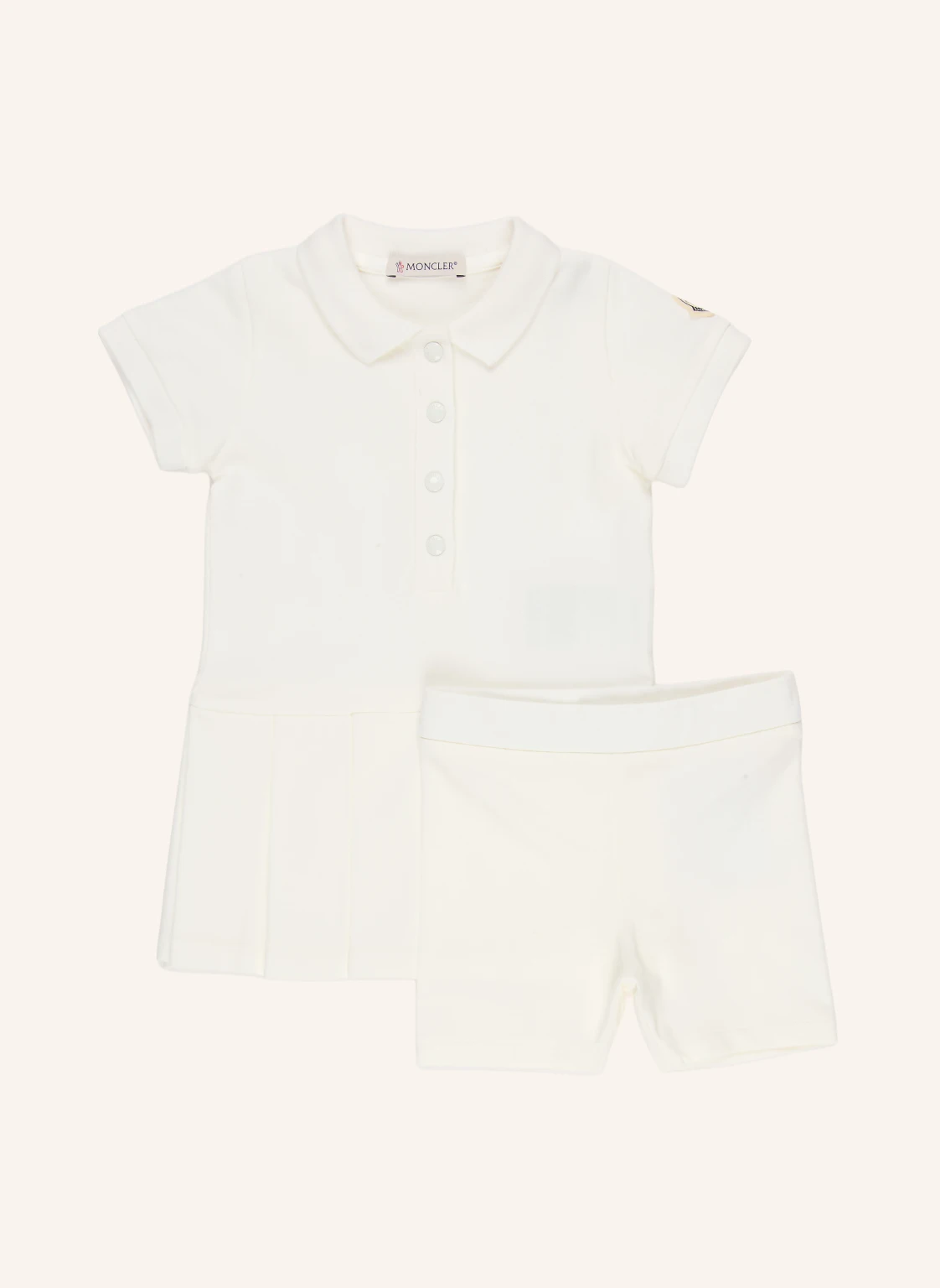 MONCLER enfant Set: Piqué-Polokleid und Shorts