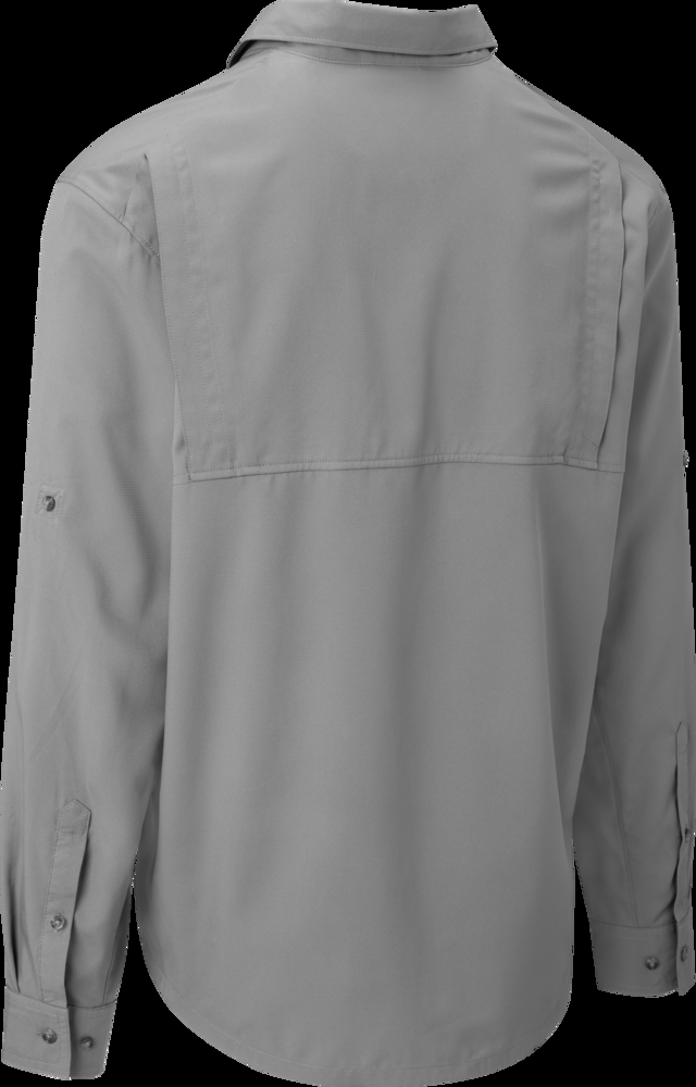 Outbound Men's UPF Long Sleeve Button Down Sun Shirt, Grey