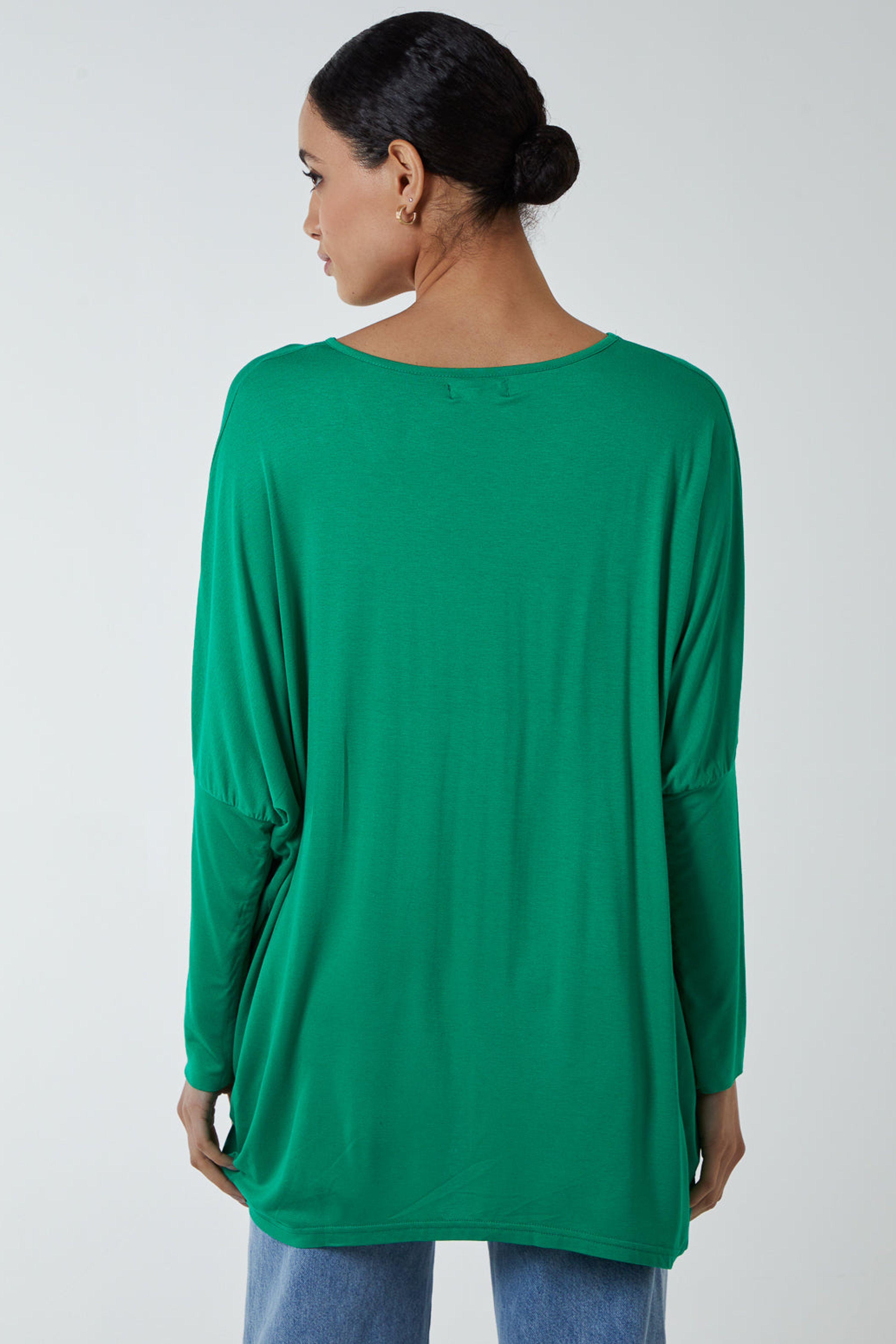 Blue Vanilla Green Hotfix Multi Heart Batwing Top