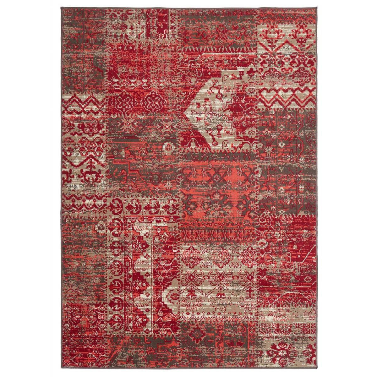 BC PATCHWORK - Tapis salon rouge 80x150