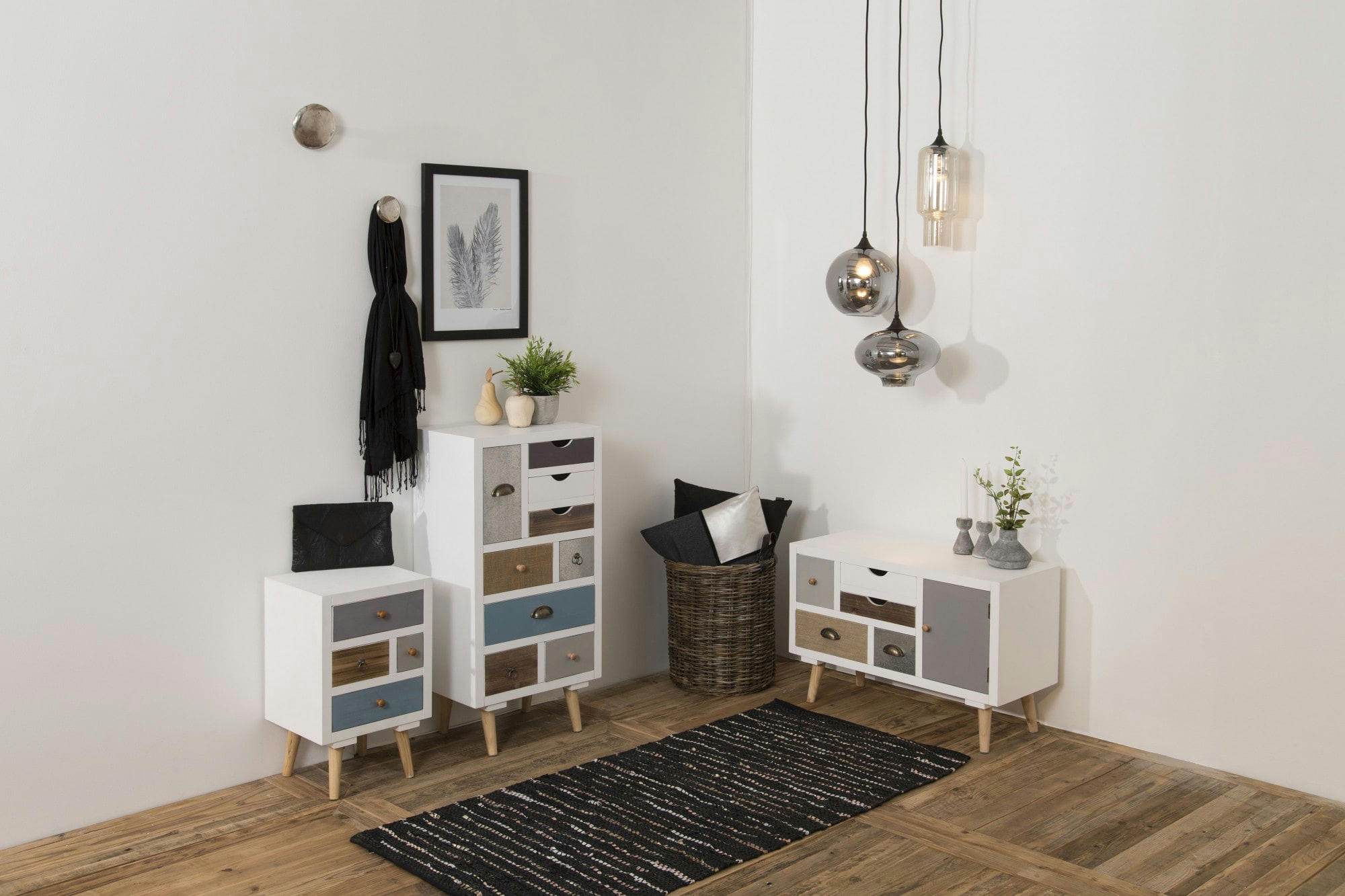 THALIA - Table de chevet 4 tiroirs