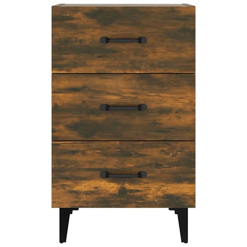NNEVL Bedside Cabinet Smoked Oak 40x40x66 cm Engineered Wood