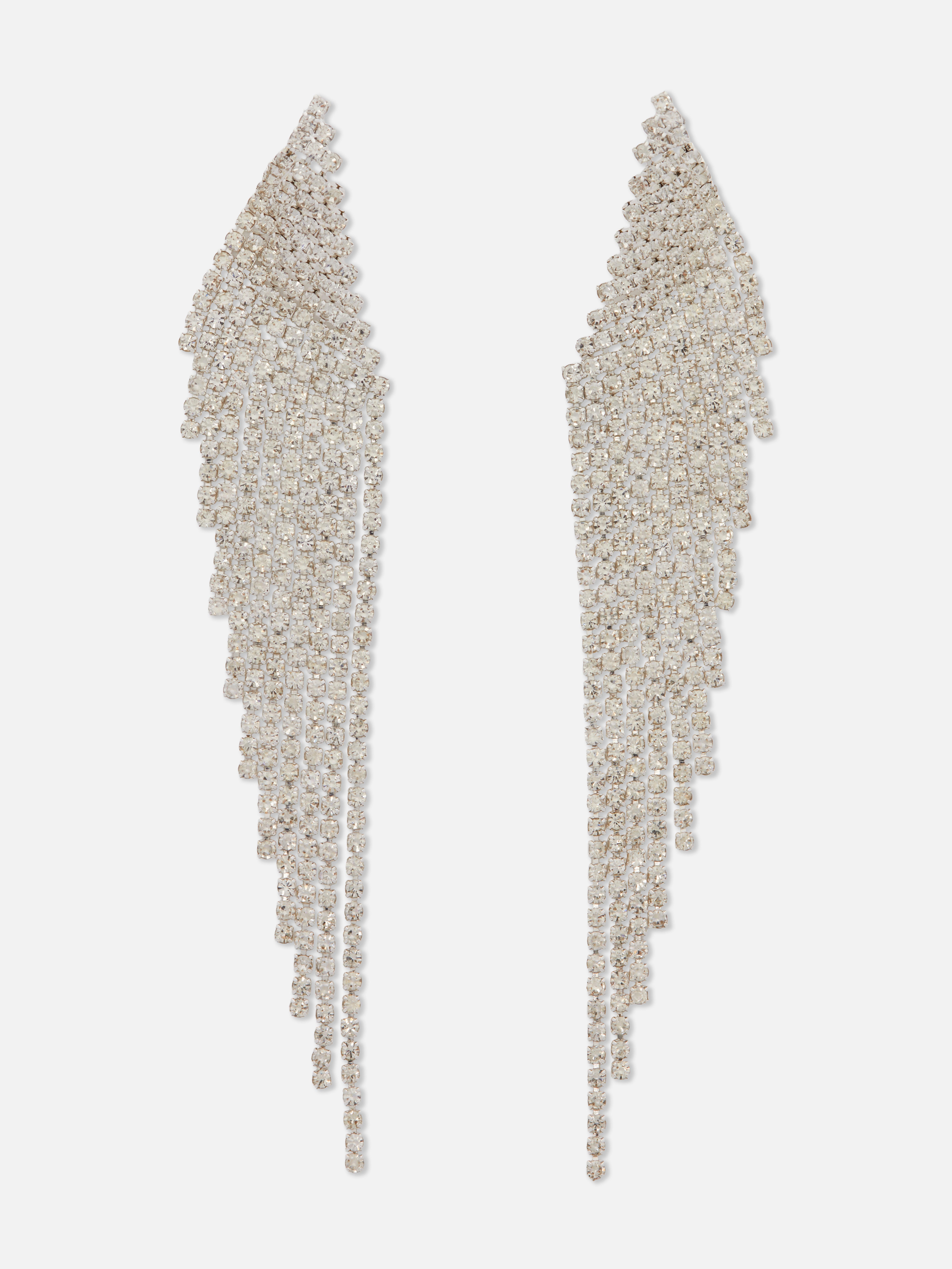 Rhinestone Waterfall Drop Earrings