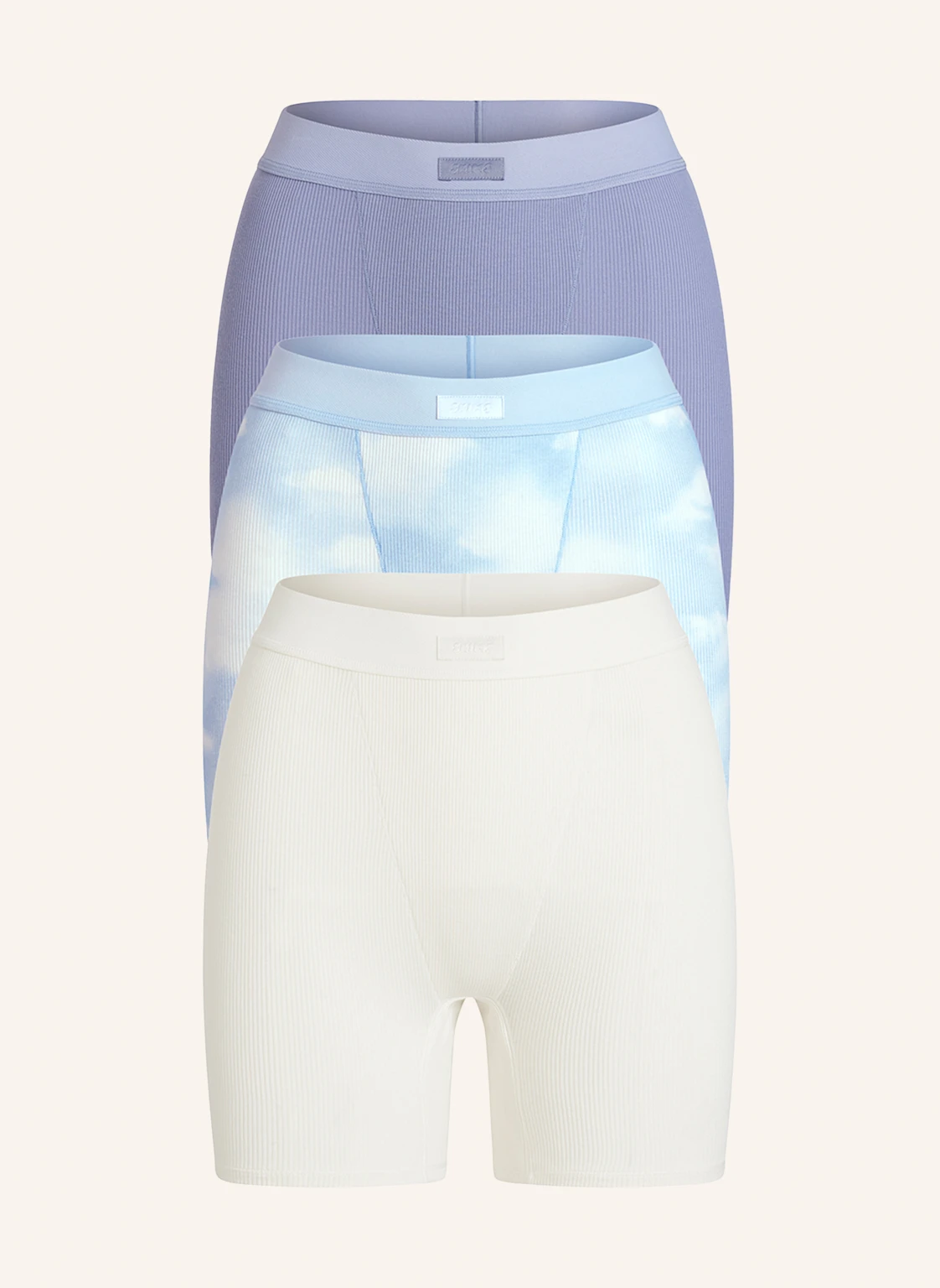 SKIMS 3er-Pack Lounge-Shorts COTTON RIB