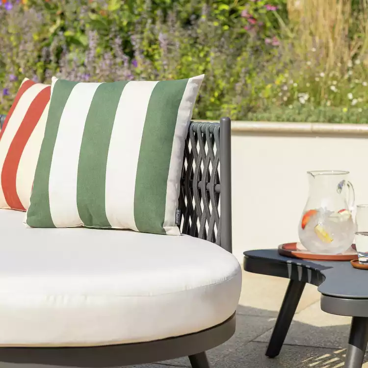 Habitat Stripe Outdoor Cushion - Green