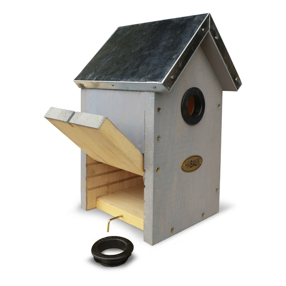 Nistkasten, BxHxL: 15,5 x 25,5 x 16 cm, grau