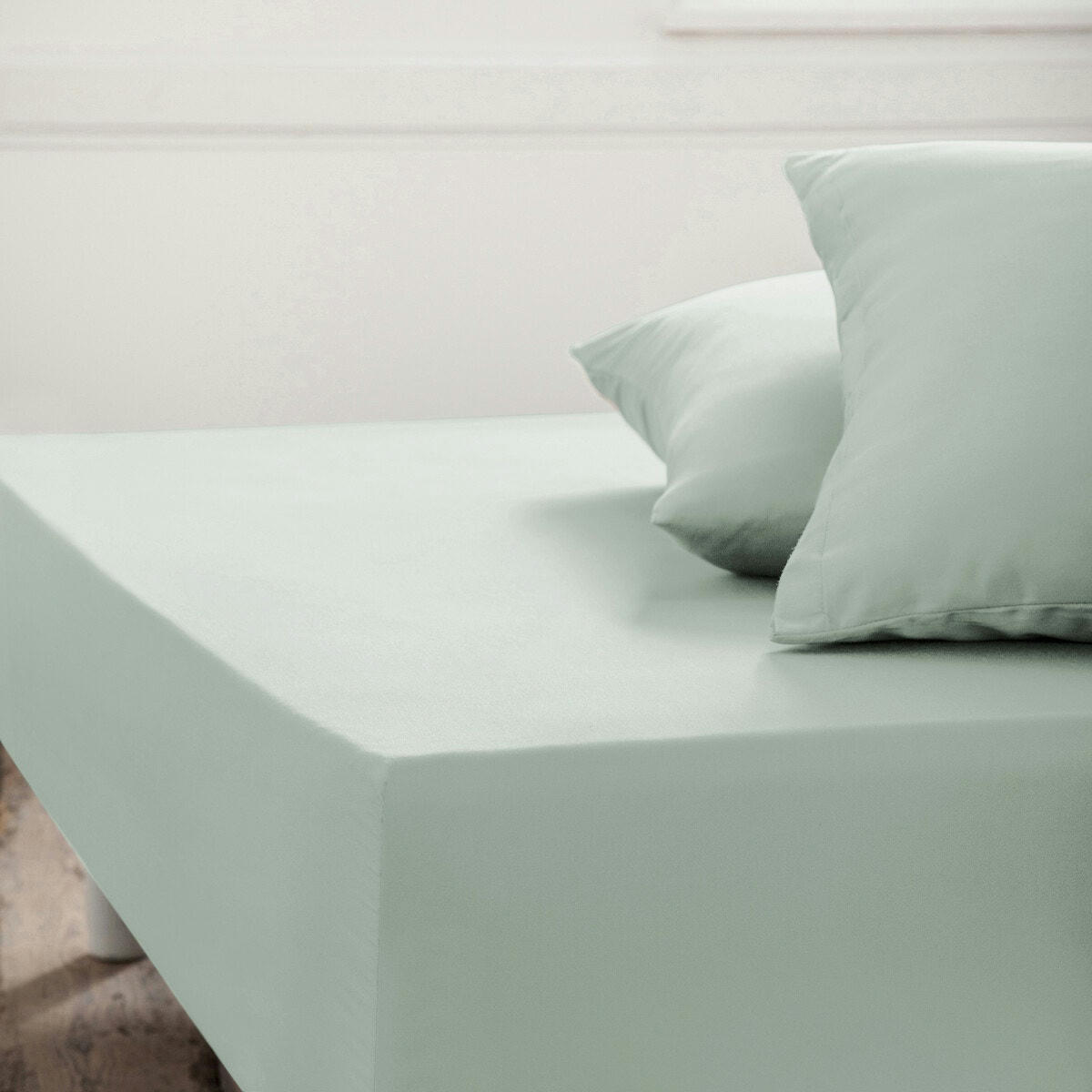 Drap housse uni satin de coton