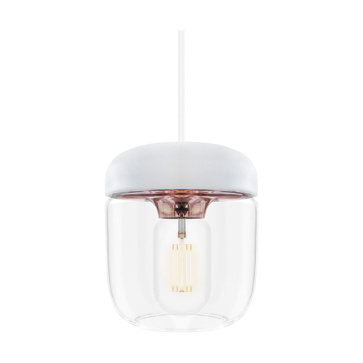Umage Acorn hanglamp wit met copper - met koordset wit - Ø 14 cm