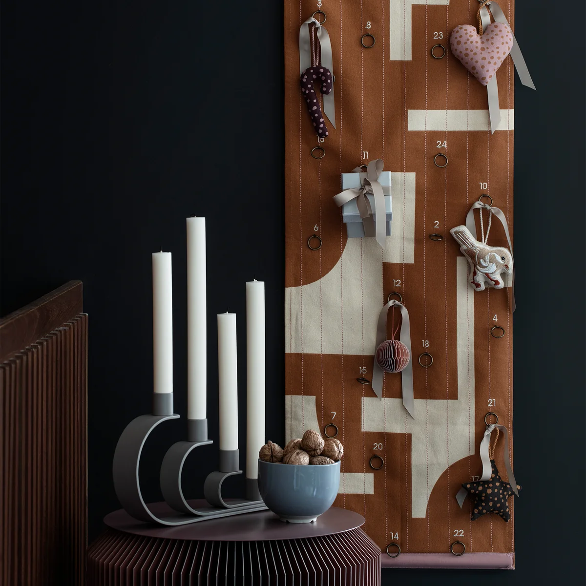 Broste Copenhagen - Karla Adventskalender, 35 x 100 cm, decadent chocolate