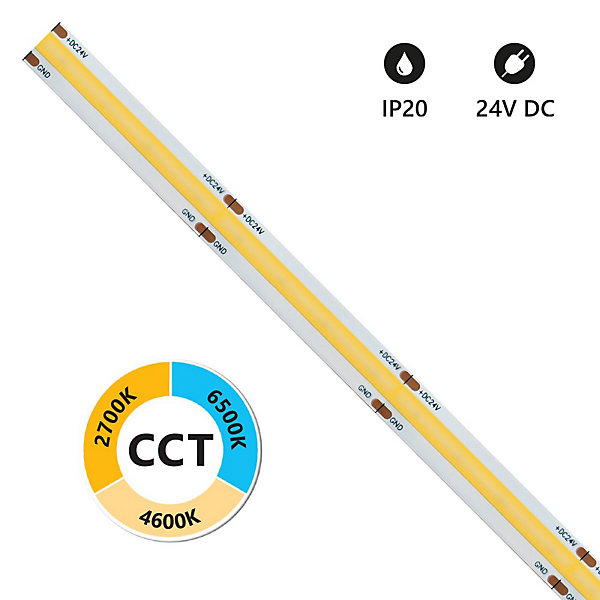 Bande LED COB IP20 5m 8 8W/MT 24V CCT 2700K-6500K
