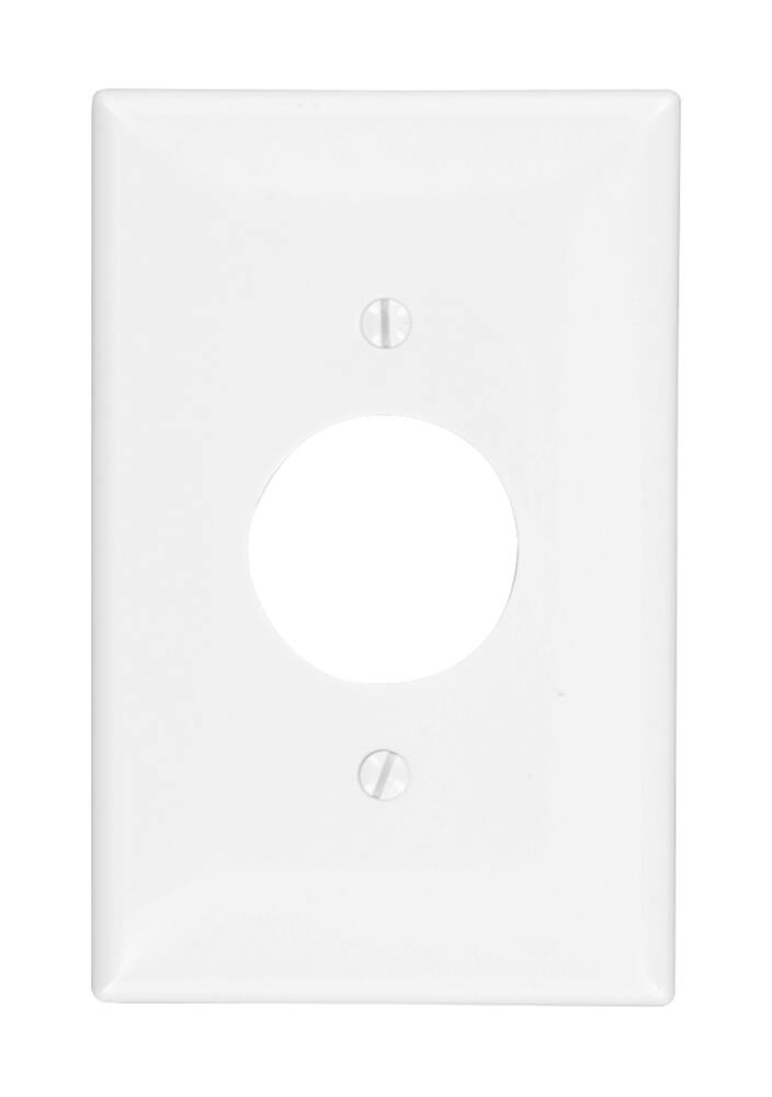Leviton 00PJ7-742 1.406-Inch Hole Midway Nylon Receptacle Wallplate, 1 Gang, White
