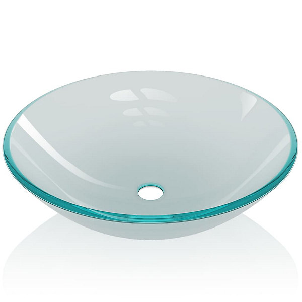Lavabo vasque salle de bain diamètre verre transparent Helloshop26