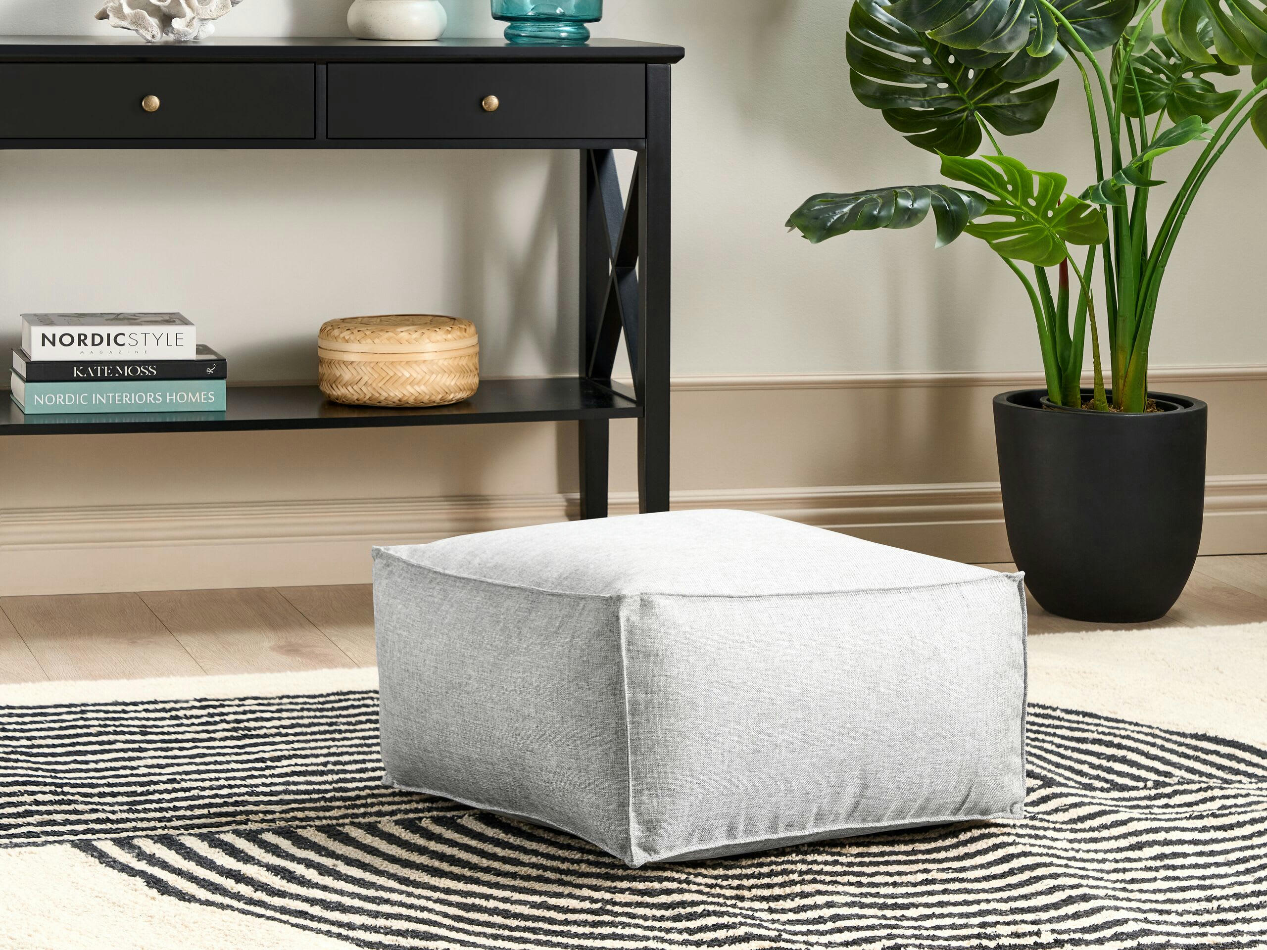 MUKKI - Pouf gris 50 x 50 x 30 cm