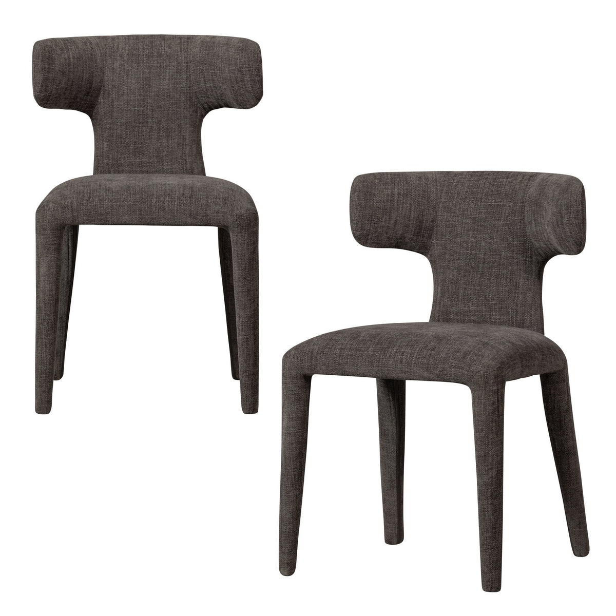 WOOOD eetkamerstoelen Permit - Polyester - Espresso - Set van 2