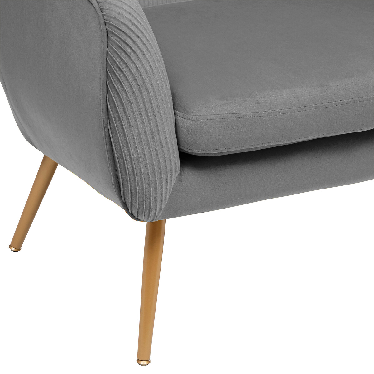 2-seater bench "Solaro" Velvet, grey, 2-seater