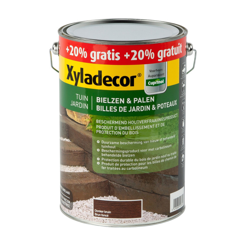 Lasure bois de jardin respirant brun foncé 5   1 L gratuit XYLADECOR