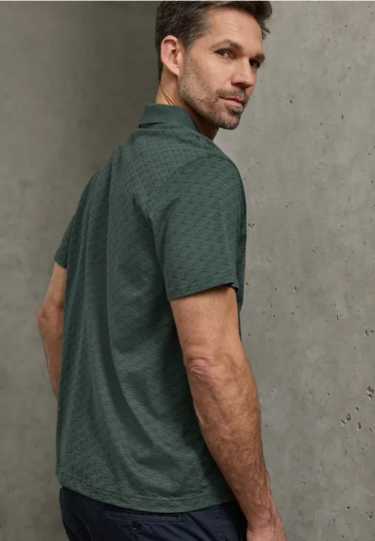 Kurzarm Poloshirt mit Minimal Print